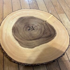Natural Wood Slice Serving Platter 13”